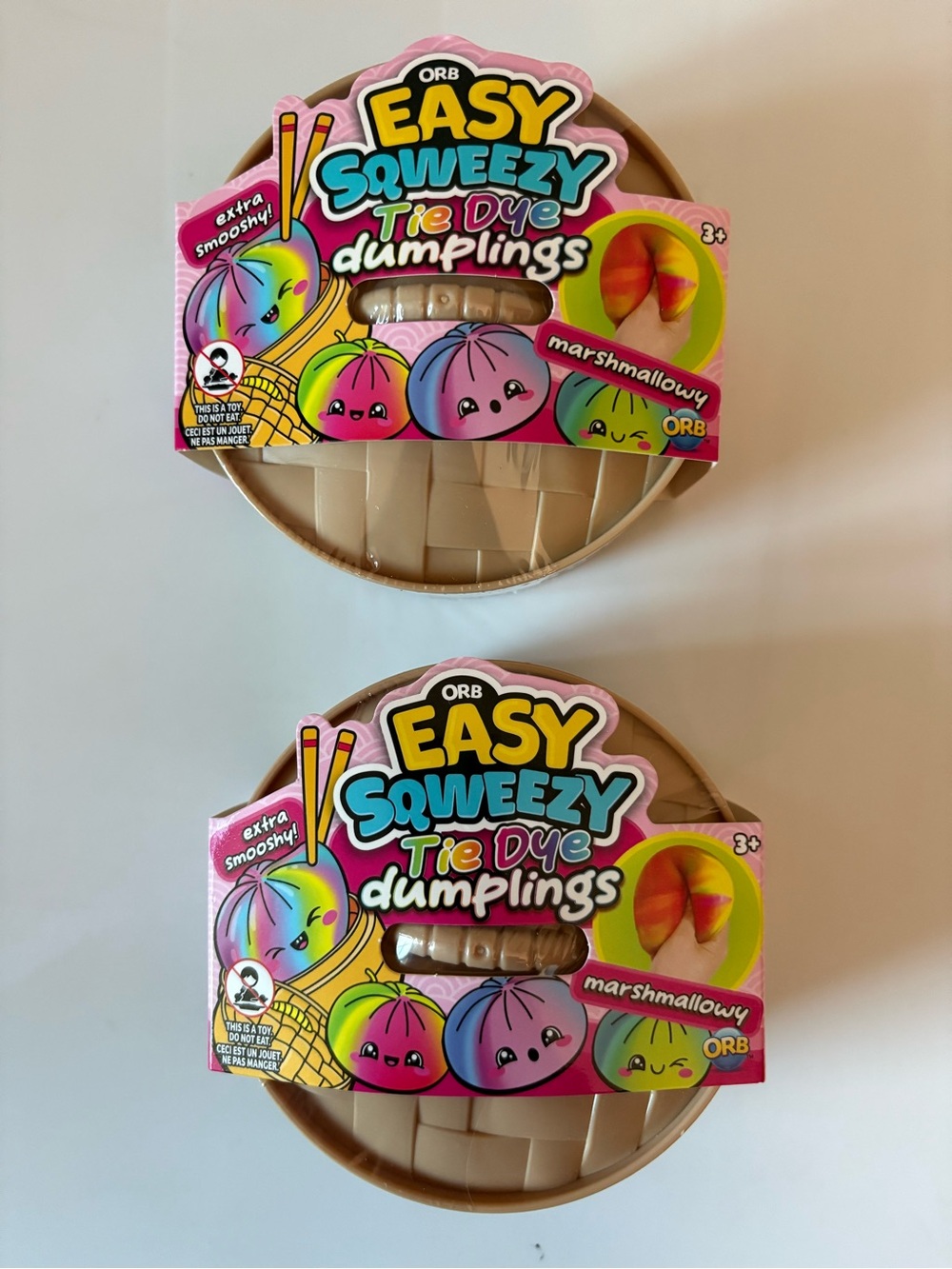 TIE DYE DUMPLINGS ORB Easy Squeezy Marshmallowy Lot of 2 New